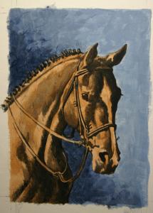 Painting Progression-Horse Portrait in Acrylic-Step 2