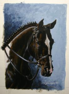Painting Progression-Horse Portrait in Acrylic-Step 5