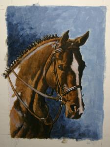 Painting Progression-Horse Portrait in Acrylic-Step 3