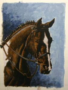 Painting Progression-Horse Portrait in Acrylic-Step 4
